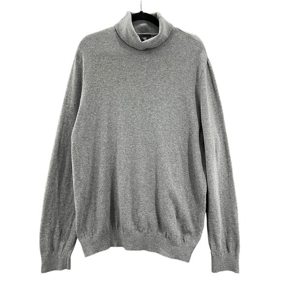 H&M Men's Gray Turtleneck Long Sleeve Slim Fit‎ Jumper Cotton Sweater Size XXL - Picture 1 of 7